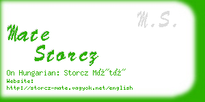 mate storcz business card